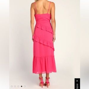 Pink Ombre Swiss Dot Ruffled Tiered Mini Dress
